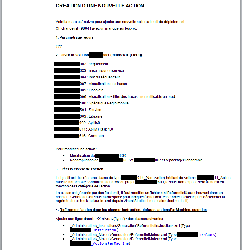 Page du document décrivant la marche à suivre